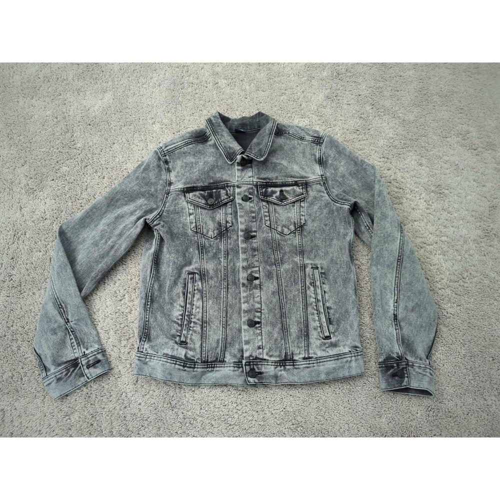 George Denim Jacket Mens M‎ 38-40 Gray Acid Wash Button Up 90s Classic Retro